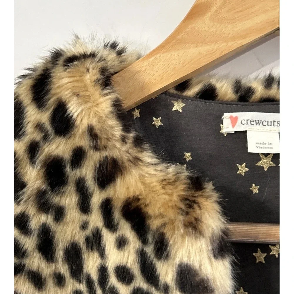 Girls J. Crew Crewcuts Animal Print Faux-Fur Vest Gilet - Size Small